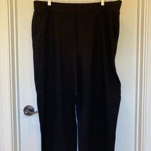 Talbots Plus 2X Black Wide-Leg Pull-On Pants – Rayon Blend